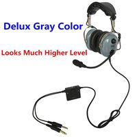 UFQ A28 Delux Gray Color Great ANR Aviation Headset Active Noise Reduction-Compare with Rugged Air RA950 BUT UFQ A28 with Mp3 Input Bose Grade Hi-Fi Sound for Music and Free with a Headset Bag