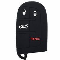 Ezzy Auto Black 4 Buttons Silicone Key Fob Case Cover Key Cover Key Jacket Skin Protector fit for Dodge Challenger Chrysler