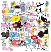 46 Pcs Girls Laptop Stickers Cute Big Stickers for Personality Guitar, Skateboard, Graffiti,Bicycle,Water Bottle,Trolley Case