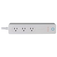 Amped AWPS148W Wireless Wi-Fi Smart Power Strip, Compatible with Amazon Alexa or Google Assistant (Sold Separately), Up to 3 Devices, White