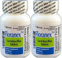 Floranex Probiotic for Colon Health Generic for Lactinex 50 Tablets per Bottle Pack of 2 Total 100 Tablets by RISING PHARMACEUTICALS