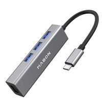 USB C to Ethernet Adapter, USB-C to USB 3.0 Hub Adapter with 3 USB 3.0 Ports & Gigabit Ethernet RJ45 Port for 2016/2015 MacBook, 2017/2016 MacBook Pro, ChromeBook Pixel, PC and More