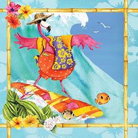 Creative Converting 18 Count Lunch Napkins, Flamingo Fun