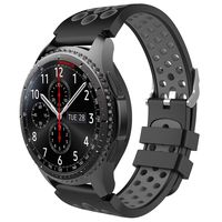 Dadanism Replacement Band Fit Gear S3, Soft Silicone Replacement Sporty Sport Smart Watch Band Wrist Straps for Samsung Gear S3 Frontier / S3 Classic/Galaxy Watch 46mm, Lightweight - Black & Grey