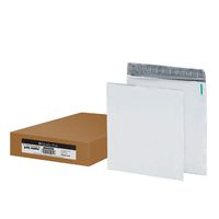 Quality Park 11 x 13 Poly Shipping Mailers, 2" Expansion, Redi-Strip, Self Sealing, Water-Resistant, Tamper Evident, Recycled White, 100 per Box (QUA46390)