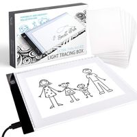Ultra Thin LED Light Box for Tracing and Drawing, Portable A4 Lightbox for Kids and Adult with Adjustable Brightness and Ruler, USB Powered Projector Kit for Arts and Crafts, Free 10 Tracer Paper