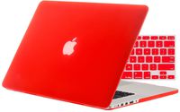 Kuzy - 2in1 Retina 13-Inch RED Rubberized Hard Case and Keyboard Cover for Apple MacBook Pro 13.3" with Retina Display Models: A1502 and A1425 (Newest Version) - RED