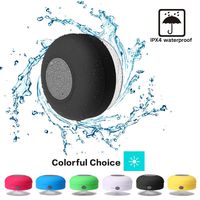 HD Water Resistant Bluetooth Shower Speaker, Pokanic Waterproof Handsfree Portable Speakerphone Built-in Mic Control Buttons Suction Cup (Black)