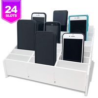 Classroom Cell Phone Storage Cubby and Calculator Storage Caddy Box for Classrooms 24 Slots Cell Phone Holder for Classroom