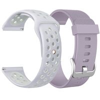 SKYLET for Fitbit Blaze Bands, 2 Pack Breathable Silicone Replacement WNristband for Fitbit Blaze Bracelet (No Tracker, No Frame)[2PC: Silver-White&Light Purple]
