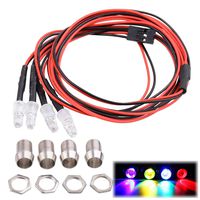Kalevel LED RC Car Lights 4 RC Truck LED Light Kits RC Car Headlights Truck Accessories for for 1/10 1/8 RC Car Trucks Tank Tamiya D3 Axial Scx10 D90 Hsp Kyosho Hpi Traxxas Monster Truck Multicolor