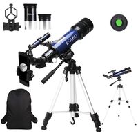 ESAKO Telescope for Beginners & Adults 70mm Astronomical Refractor Telescopes with Height Adjustable Tripod Backpack Phone Mount & Moon Filter & 3X Barlow Lens