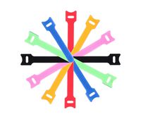 PAG 120pcs Electrical Cable Ties Microfiber Cloth Hook and Loop Cable Straps Reusable Fastening Cord Organizer Adjustable Wire Management, 6-Inch, Multi-colored