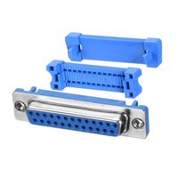 uxcell IDC D-Sub Ribbon Cable Connector 25-pin 2-Row Female Socket IDC Crimp Port Terminal Breakout for Flat Ribbon Cable Blue Pack of 5