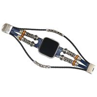 Clearance! For Fitbit Versa/Versa Lite,Sunfei Vintage Handmade Replacement Leather Wristband Band Strap Bracelet (Blue)