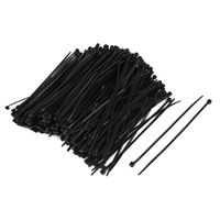 uxcell 500pcs 3mm x 150mm Nylon Self-Locking Electric Wire Cable Zip Ties Fastener Black