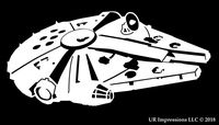 UR Impressions RF Millennium Falcon Decal Vinyl Sticker Graphics for Cars Trucks SUV Vans Walls Windows Laptop|White|6.25 X 3.6 Inch|URI543