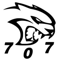 UR Impressions MBlk Hellcat 707 Decal Vinyl Sticker Graphics for Cars Trucks SUV Walls Windows Laptop|Matte Black|5.5 X 5.2 inch|URI019-MB