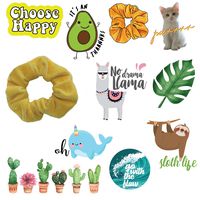 Stickers Pack of 10 Cute Stickers + 1 Yellow Scrunchie, Stickers for Water Bottles, Laptop Stickers, Hydro Flask Stickers for Teen Girl Gifts, Hydro Flask Accessories