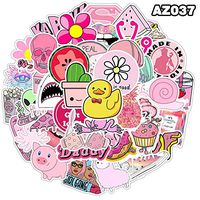 Hydro Flask Stickers Laptop Stickers Pink Water Bottle Stickers Cute Stickers for Teens Girls and Kids' Stickers Perfect for Laptop, Hydro Flask, Phone, Luggage, Car-50pc