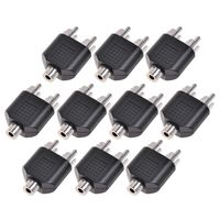 10pcs RCA Female Jack to 2 RCA Male Av Audio Y Splitter Plug Converter Adapter