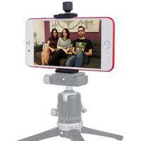 Hifine SJ-02(black) Newest Aluminum Phone Tripod Mount w Cold Shoe Mount, Support Vertical and Horizontal, Universal Metal Adjustable Clamp for Apple iPhone X 8 7 6S Plus Sumsang Android Smartphones