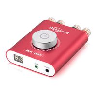 Nobsound NS-20G 200W Mini Bluetooth 5.0 Power Amplifier 2.0 Channel Wireless Receiver Hi-Fi DSP Stereo Headphone Audio Amp LED Display (Red)