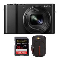 Panasonic LUMIX DMC-ZS100 Camera, 20.1MP 1-inch Sensor 4K Video, Wi-Fi, Leica DC Lens 10X Zoom (Black) Bundle