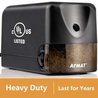 AFMAT Electric Pencil Sharpener Heavy Duty, Classroom Pencil Sharpener for 6.5-8mm No.2/Colored Pencils, UL Listed Professional Pencil Sharpener w/Stronger Helical Blade, Best School Pencil Sharpener