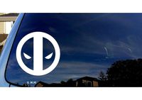 SoCool - Deadpool Symbol - Vinyl 5.5" wide (Color: WHITE) decal laptop tablet skateboard car windows stickers