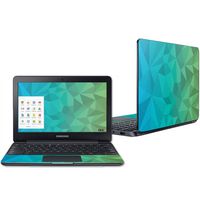 Mightyskins Skin Compatible with Samsung Chromebook 3 11.6" - Blue Green Polygon | Protective, Durable, and Unique Vinyl Decal Wrap Cover | Easy to Apply, Remove, and Change Styles | Made in The USA
