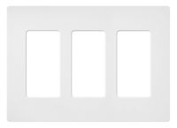 Lutron SC-3-SW Claro Three-gang Wallplate Snow