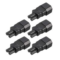 uxcell AC110-250V 10A Male IEC320 Male C14 to Female C5 Power Socket Adapter for Cord Connecting 5 Pcs