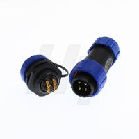 HangTon HE21 4 Pin Circular Waterproof Aviation Connector Male Cable Plug Female Panel Mount Socket for LED/Power/Lighting Equipment