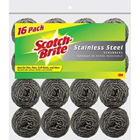 Scotch-Brite Stainless Steel Scouring Pad, 16-Pad
