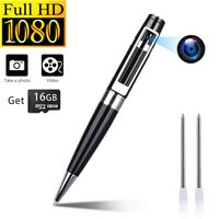 Spy Camera Pen Hidden Cameras Portable Video Recorder Mini DVR Meeting Pens Body Cam Built-in 16G Micro SD Card