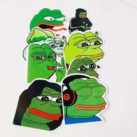 Funny Waterproof Sticker Vinyl Cute - Child Girl Teen Adult Pepe Frog Sticker Motorcycle Bike Skateboard Guitar Suitcase Laptop iPad Phone Case Graffiti Kettle Sticker (8pcs)