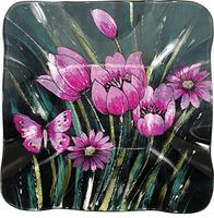 Angelstar 19582 Enchanting Tulips 10" Square Plate, Pink