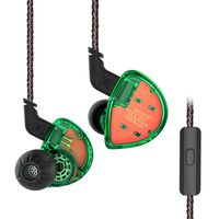 KZ ES4 Headphones Earbuds,Yinyoo HiFi Stereo Bass in-Ear Monitor Earbuds Sports Noise Cancelling Earphones Headset with Microphones & 0.75mm 2pins Detachable Cable for Mobile Phone Android(Green mic)