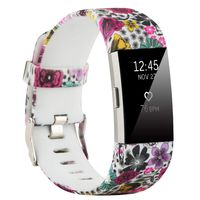 honecumi Colorful Watch Band Replacement for Fitbit Charge 2 Wrist Strap for Men & Women Quick Release Strap Band Compatible with Fitbit Charge 2 Smart Watch-Large Size -Classical Flower