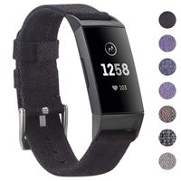 EZCO Bands Compatible with Fitbit Charge 3, Woven Fabric Breathable Watch Strap Quick Release Replacement Wristband Accessories Man Woven Compatible with Charge 3 Fitness Smart Watch