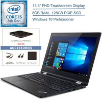 2020 Lenovo Thinkpad L390 13.3" FHD Business Touchscreen Laptop Computer, 8th Gen Intel Core i5-8365U Beat i7-7500U, 8GB DDR4, 128GB PCIe SSD, Windows 10 Professional, EST External DVD+Accessories