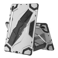 Protective Case for Samsung Galaxy Tab S6 10.5 SM-T860 T865 Tablet, Armor Tough Heavy Duty Shockproof Anti-Scratch Case Cover with Foldable Kickstand (Silver)