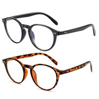 Blue Light Blocking Glasses Vintage Round Eyeglasses Frame Reduce Headache Anti Eyestrain Reading/Gaming/Phones Glasses (2 Pack (Black & Tortoise))
