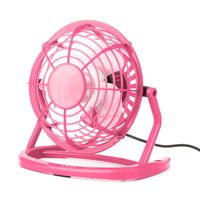 HuntGold Mini Table Desk Fan Portable Plastic Personal Cooling Cooler USB Plug With Key Switch-Pink