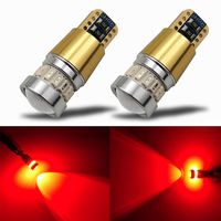 iBrightstar Newest 12-24V Super Bright 194 912 921 168 175 2825 W5W T10 LED Bulbs with projectors For Car Interior Dome Map Door Courtesy License Plate Tail Brake Lights,Brilliant Red