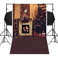 Sunshinehomely Christmas Backdrops Tree Vinyl 3x5FT Fireplace Background Photography Studio (C)