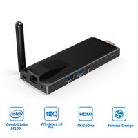 Fanless PC Stick Intel Gemini Lake J4105 Windows 10 Pro Computer Stick 4GB DDR4 64GB Support 4k@60Hz, Gigabit Ethernet, 2.4G+5G WiFi, BT4.2