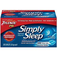 Tylenol PM Simply Sleep Nighttime Sleep Aid (25 mg), 100-Count Caplets (Pack of 3)