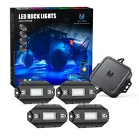 MICTUNING C1 4 Pods RGBW LED Rock Lights - Multicolor Underglow Neon Light Kit with Bluetooth Controller, Music Mode
